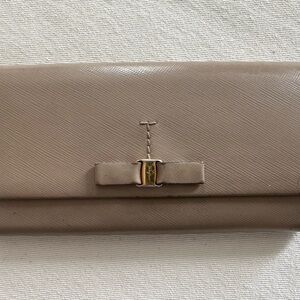 Salvatore Ferragamo Taupe Leather Wallet